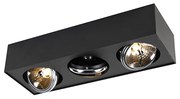 Design spotlámpa fekete négyzet 3-lámpás - Kaya