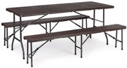Catering készlet asztal + 2 pad 180cm Wooden Brown