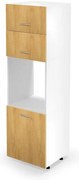Vento DP-60/214 magas alsó szekrény, fehér / mézes tölgy