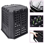 fekete kerti komposztáló 68,9 x 68,9 x 83,9 cm 360 l