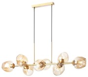 Redo 01-2621 - Csillár zsinóron PIERCE 8xE27/42W/230V arany/füstös