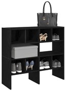 cipőtartó állványok 2 db egymásba rakható fekete tölgyfa