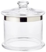 ERIK csokis doboz, fújt kristályüveg platina peremmel, h. 18 cm - EDZARD