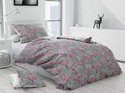 Flamingó fordítható pamut ágynemű DeLuxe Ágynemű mérete: 140x200 cm, A csomag tartalma: Készletcsomagolás