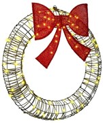 Koszorú 80 LED-del Meleg fehér 90 cm Rattan