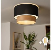 Brilagi - CERIA LED felületre szerelhető csillár, 1xE27/40W/230V, Ø 50 cm, fekete/bézs