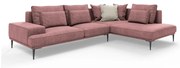 Liege rózsaszín kinyitható sarokkanapé, jobb oldali - Interieurs 86