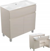 Fürdőszoba szekrény mosdóval 80 x 40cm Álló fiókos akasztós kasmír matt