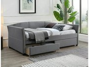 Szürke kárpitozott ágy LANTA 90 x 200 cm