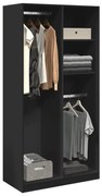 fekete szerelt fa ruhásszekrény 100 x 50 x 200 cm