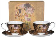 Porcelán teás csésze szett aljjal 2 személyes Klimt A Csók