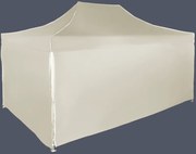 Gyorsan összecsukható sátor 3x4,5m - alumínium, 4 oldalfal, Bézs