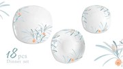 Leander virágos étkészlet tányérkészlet porcelán 18 részes