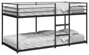fekete acél emeletes ágy matrac nélkül 90 x 200 cm