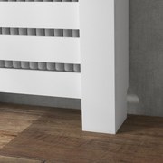 HOMCOM Radiátor Burkolat, Radiátor Szekrény, Horizontális Rácsos Design, Fiókkal, Nappaliba, Hálószobába, Előszobába, Fa, 78 x 19 x 95.5 cm, Fehér | A