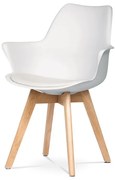 Műanyag Étkezőfotel Fehér Színben Műbőr Ülőpárnával, Bükkfa Lábbal. CT-771