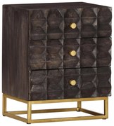 fekete tömör mangófa éjjeliszekrény 40 x 30 x 50 cm