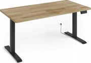 Elektromos íróasztal állítható Bim natúr tölgy furnér 160x80 fekete/tölgy