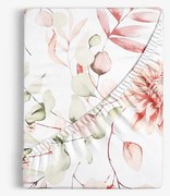 Goldea pamut körgumis lepedő deluxe - akvarell virágok 80 x 160 cm