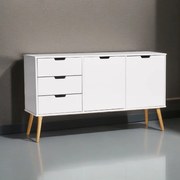 Komód hálószoba nappali bútor 6 ajtós szekrény 60x34x138cm fehér FZ06