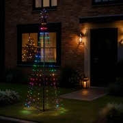 Karácsonyi állólámpa fekete 240 cm LED RGB IP44-gyel, távirányítóval - Nagi