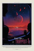 Reprodukció Trappist 1E (Planet & Moon Poster) - Space Series (NASA)