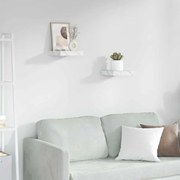 vidaXL Falpolc tárolóval 2 pcs Fehér márvány 23 x 23,5 x 4 cm Faanyag