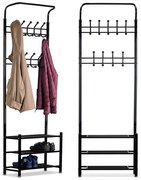 Álló ruhafogas cipőtartóval fekete