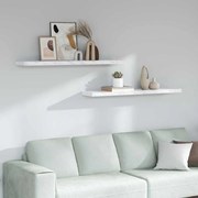 vidaXL Falpolc tárolóval 2 pcs Fehér márvány 120 x 23,5 x 4 cm Faanyag