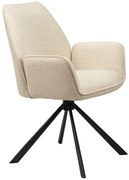 MAZZONI EXPORT YUNI Krémszínű (Monza 90 szövet) - MODERN BOUCLÉ KÁRPITOZOTT FORGÓSZÉK NAPPALIBA/ÉTKEZŐBE/LOFT IRODÁBA