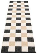 Fekete-krémszínű kültéri-beltéri futószőnyeg 70x240 cm Pix Black Vanilla – Pappelina