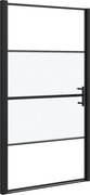 vidaXL fekete selyemmatt edzett üveg zuhanyajtó 100 x 178 cm