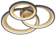 Design mennyezeti lámpa fekete, beépített LED-del, 3 fokozatú fényerő-szabályozással - Joran