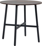 HOMCOM Étkezőasztal Konyhai Asztal 4 Fő Részére, Modern Dizájnú Nappali Asztal Étkezőhöz, Konyhához, Acél, Barna, 80 x 80 x 76 cm | Aosom