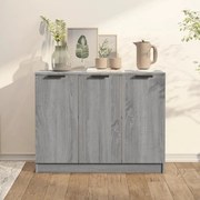 szürke sonoma színű szerelt fa tálalószekrény 90,5 x 30 x 70 cm