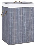 szürke bambusz szennyestartó kosár 2 résszel 72 L