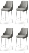 Enox Grey and White bárszék szett, 4 db, 4 db