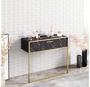 Fali konzolasztal POLKA 76,8x90 cm arany/fekete