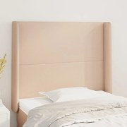 cappuccino műbőr fejtámla szárnyakkal 103x16x118/128 cm