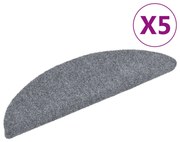 5 db öntapadós lépcsőszőnyeg 56 x 17 x 3 cm világosszürke félkör alakú