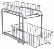 Tároló húzható kosarakkal SOLIDO egymásra rakható, szürke