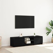 TV Szekrény LED Fénnyel, Fekete Tölgy, 140x40x35,5 cm, Fa Műanyag