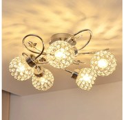 Felületre szerelhető csillár SOPHIA 5xE27/15W/230V fényezett króm/átlátszó