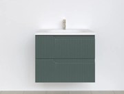 Piramida EURIDIKA fali fürdőszobabútor - műmárvány mosdóval -2 fiókos - PINO ZÖLD - 65 x 48 x 53 cm