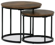 Tárolóasztal-készlet, régi fa, 2 db