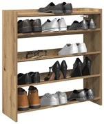 kézműves tölgy színű szerelt fa cipősszekrény 80x25x81 cm