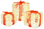 Ajándékdoboz 60 LED-del 3 pcs Meleg fehér 20 x 20 x 20 cm Akril