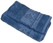 Bambó fürdőlepedő sötétkék klasszikus 70x140cm TiaHome