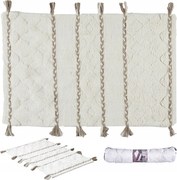 Boho szőnyeg Frill 80x50x2 cm bézs pamut téglalap alakú fürdőszobai