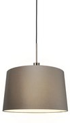 Modern függőlámpa acél és fekete árnyékolóval 45 cm bézs - Combi